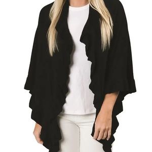 Ava Ruffle Wrap (Black)